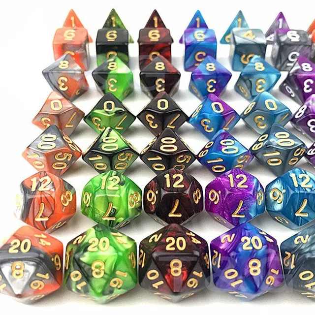 Set of multi-wall Dnd dice for RPG
