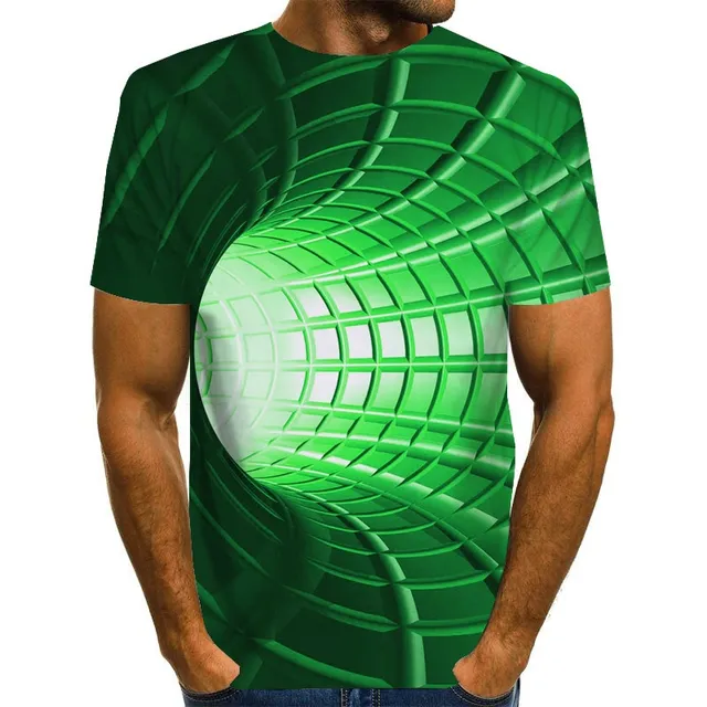 Pánské tričko s krátkým rukávem s originálním 3D potiskem OT02243 S