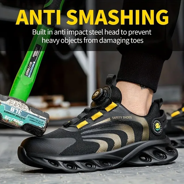 Bezpečnostná pracovná obuv s oceľovou špičkou, odolná proti nárazu, prepichnutiu a bodnutiu - Textil