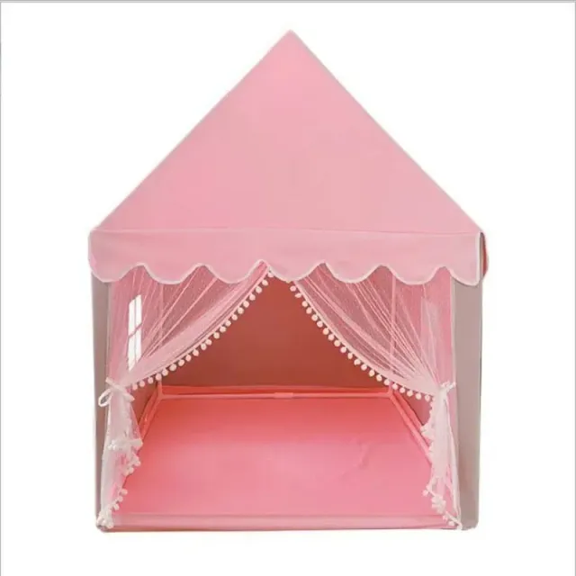 Folding children's tent with curtains and window in the shape of a house