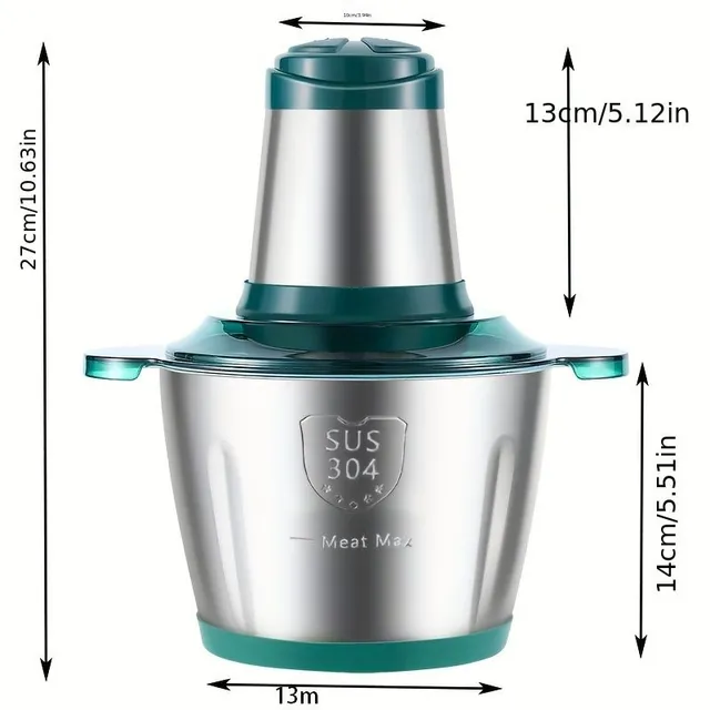 Powerful electric food processor 3 l with 2 speeds