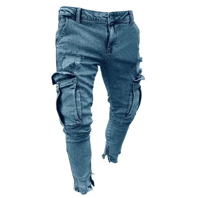 Men's skinny denim cargo pant