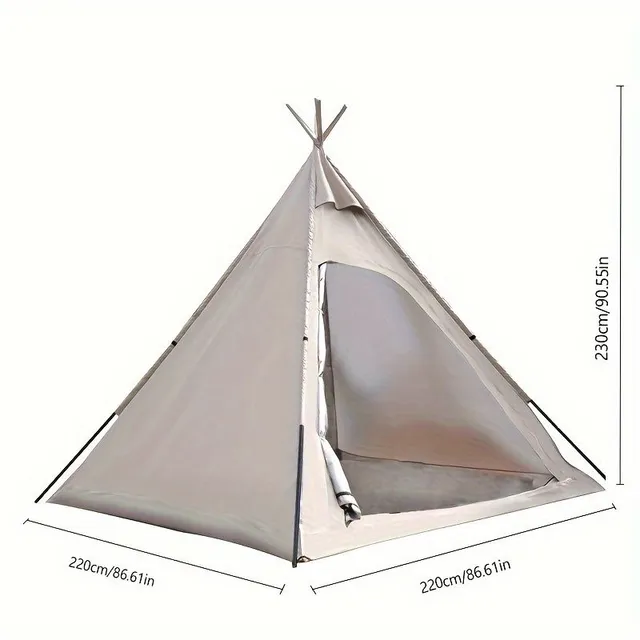 Outdoor Camping Portable Pyramid Stan, Resistant Against Rain, Powered Oxford Kemping Stan