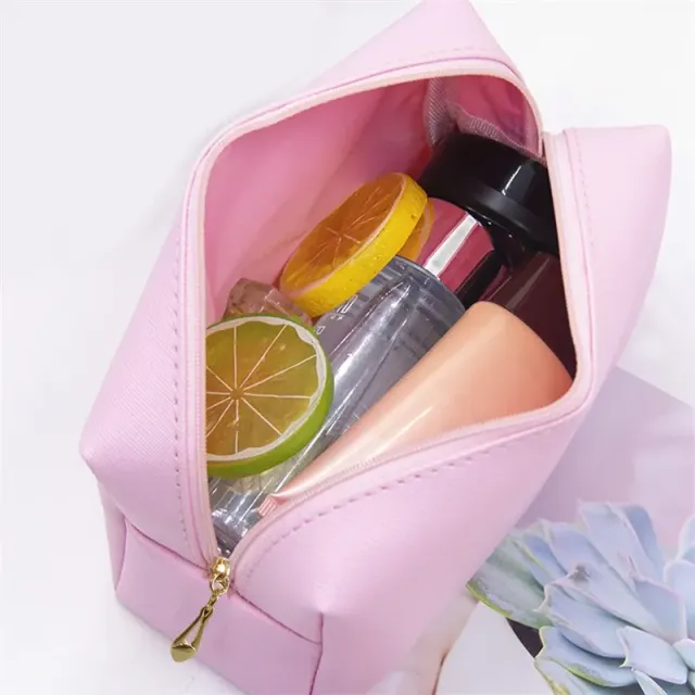 Damen Kosmetiktasche - große PU-Leder Make-up Tasche, tragbare wasserdichte Reisetasche