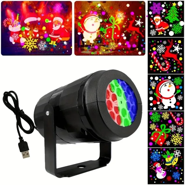 Christmas laser projector with snowflakes and 16 patterns