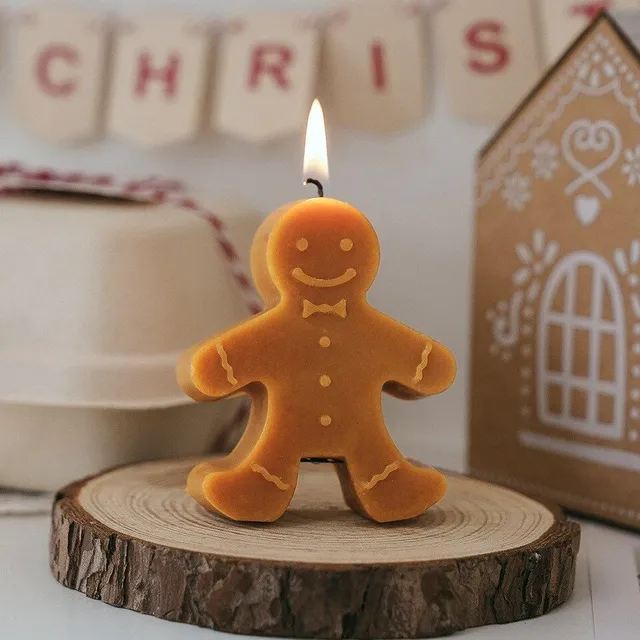 Decorative Christmas candle Gingerbread Simon