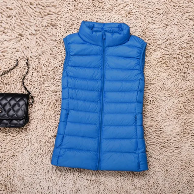 Beautiful ladies lightweight down vest Blue XL