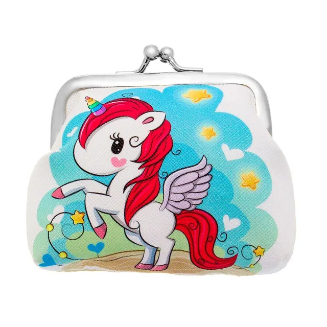 Girl's cute little coin wallet with unicorn printing