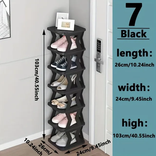 Folding shoe rack with 2 shelves for saving space