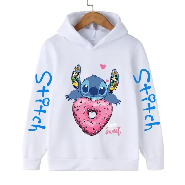 Bluza pentru copii cu glugă și imprimeu drăguț Stitch