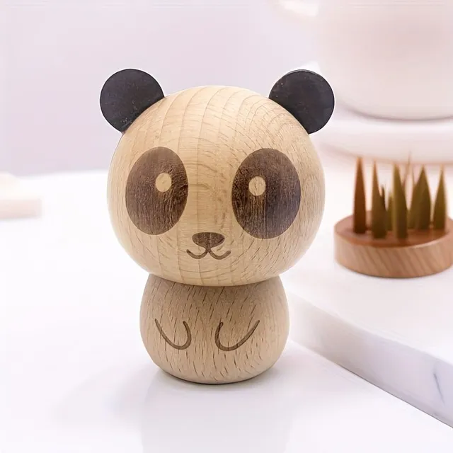 Niedlicher Holz-Spieß in Panda-Form - Minimalistisches Küchen- und Esszimmer-Accessoire