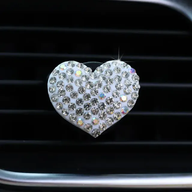 1 pc New cute air freshener into a car shaped heart with diamond
