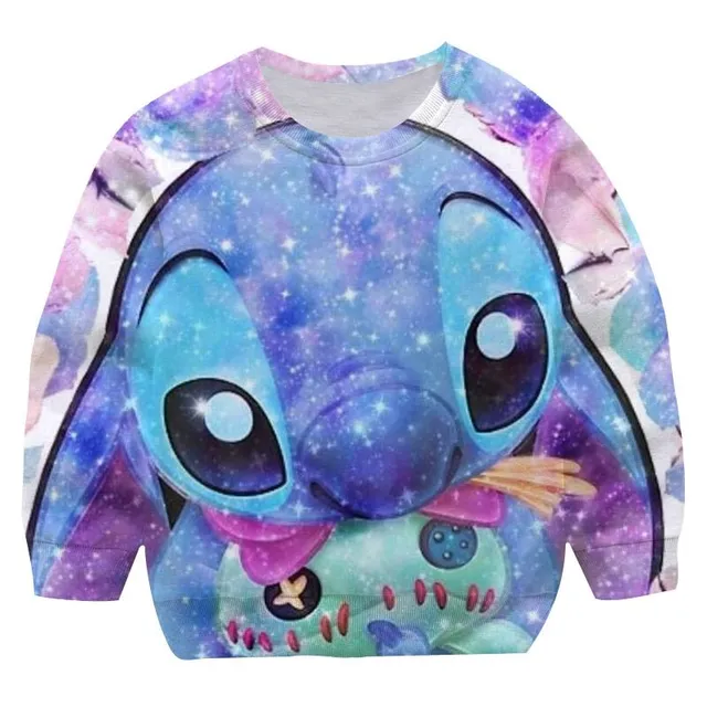 Detská módna mikina bez kapucne s motívom Stitch