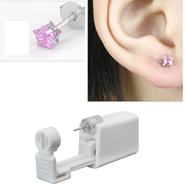 Disposable machine for shooting earrings
