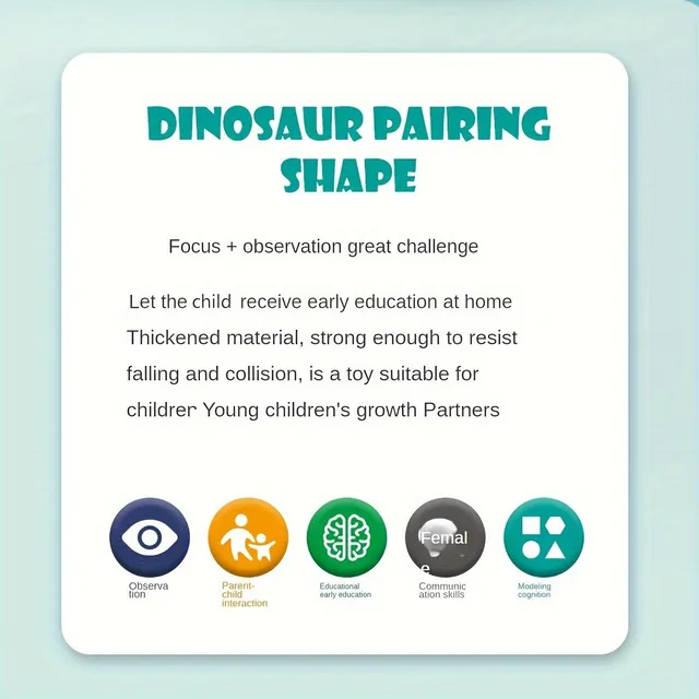 Montessori puzzle with dinosaurs for toddlers (1-3 years)