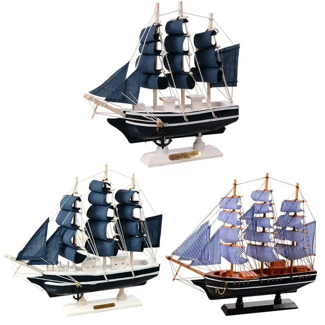 Wooden model sailing ship