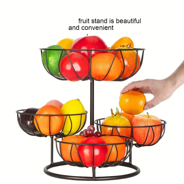 4 floor metal fruit basket for fruit and vegetables, freestanding organizer for kitchen line, decorative