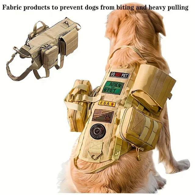 Tactical training harness for dog - robust, adjustable, without pulling