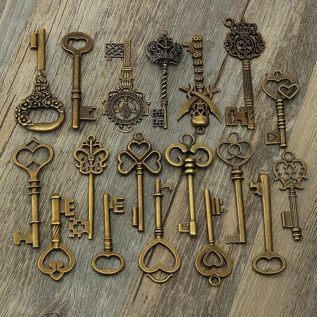 Set of antique bronze keys