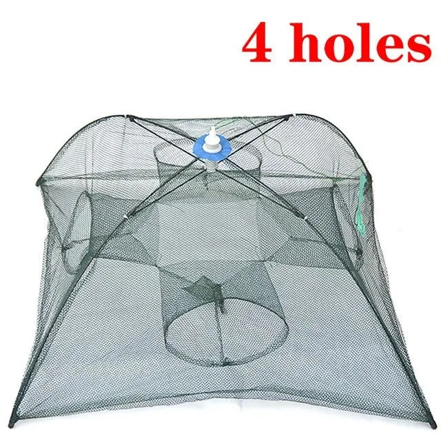 Automatic fishing net with 4-8 holes