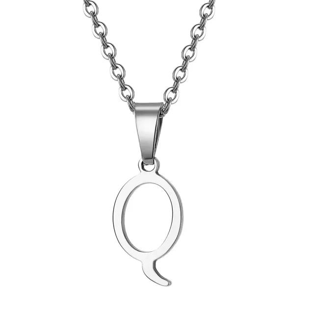 Necklace with letter of steel - Pendant with letter of stainless steel