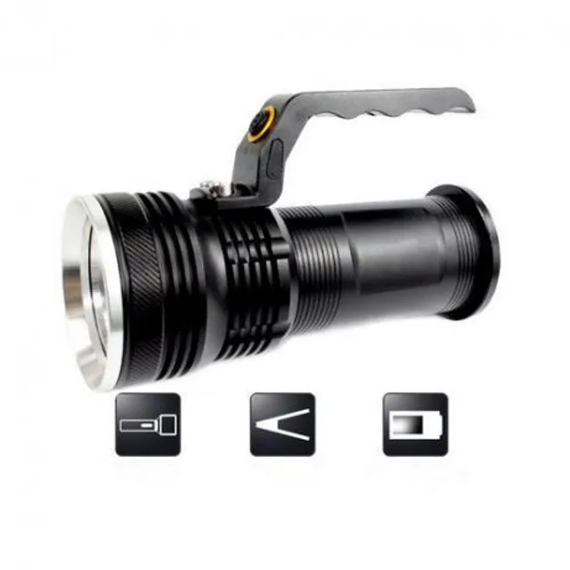 LURECOM Large Rechargeable LED Handheld Flashlight 800 lumens