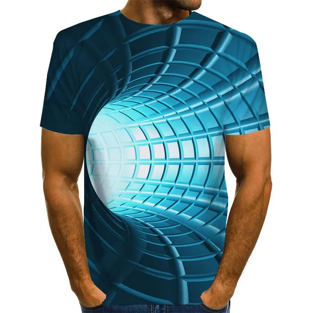 Men's short sleeve T-shirt with original 3D printing