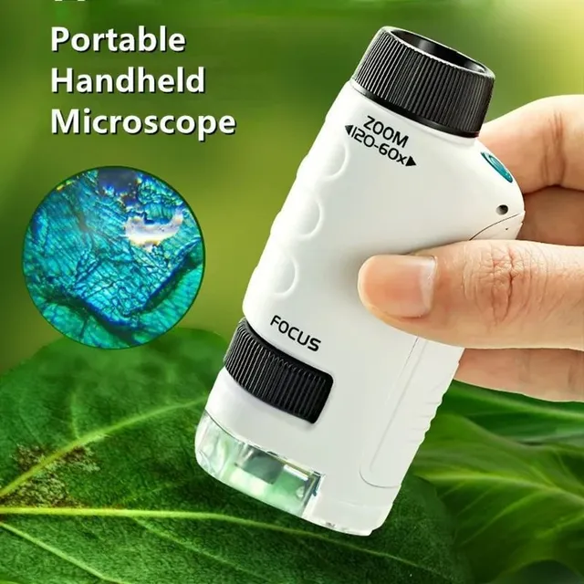 Vreckový mikroskop - Scientific hračka s 60-120x zväčšením pre skúmanie