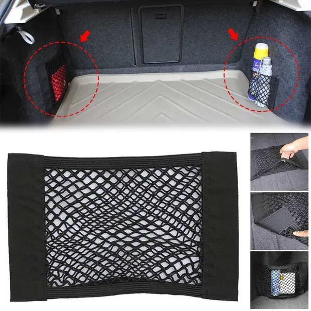 Poche en filet élastique pour voiture avec velcro