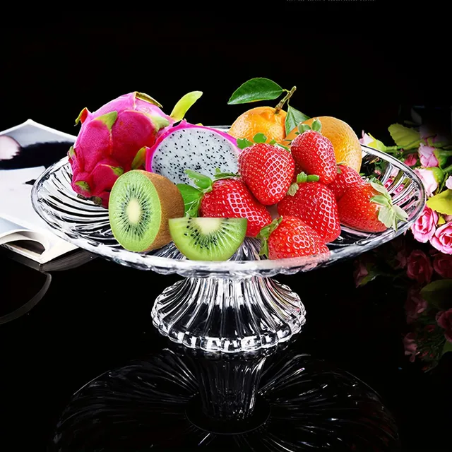 Elegant fruit bowl with acrylic petals and stand - Ideal for snacks, dried fruit and sweets