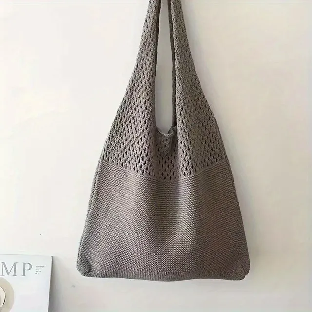 Knitted shopping bag for women - minimalist and universal design for everyday use