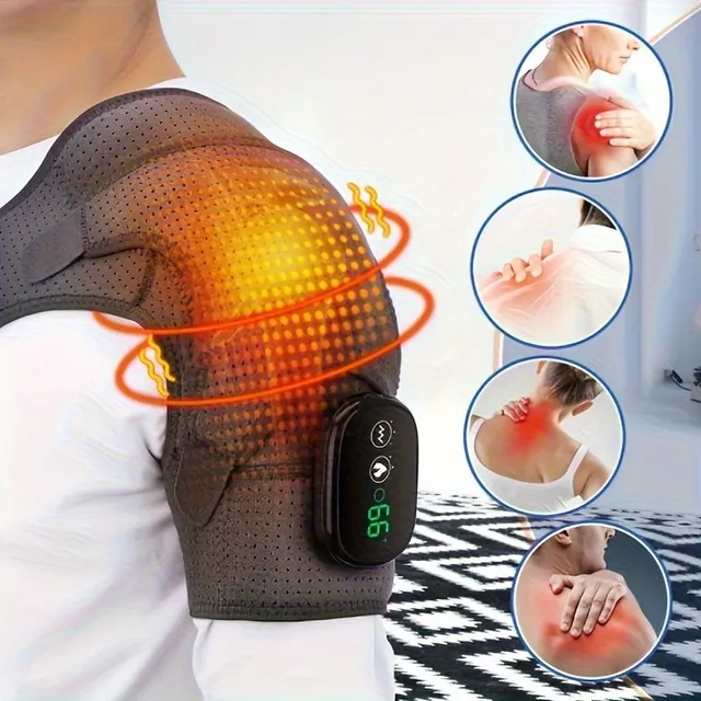 Electric heated shoulder strap with vibration and hot compression