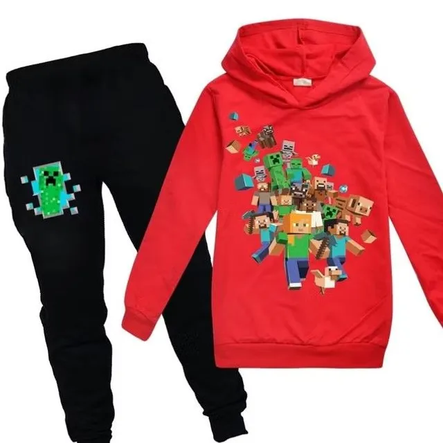 Stylish tracksuit with the motif of the computer game Minecraft