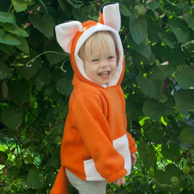 Children's sweatshirt with fox theme - orange