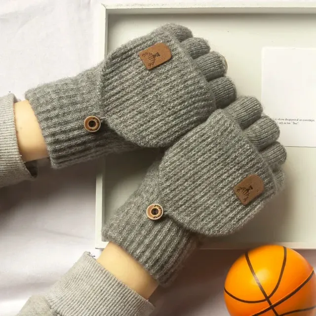 Winter knitted gloves with no fingers with touch screen function for men and women