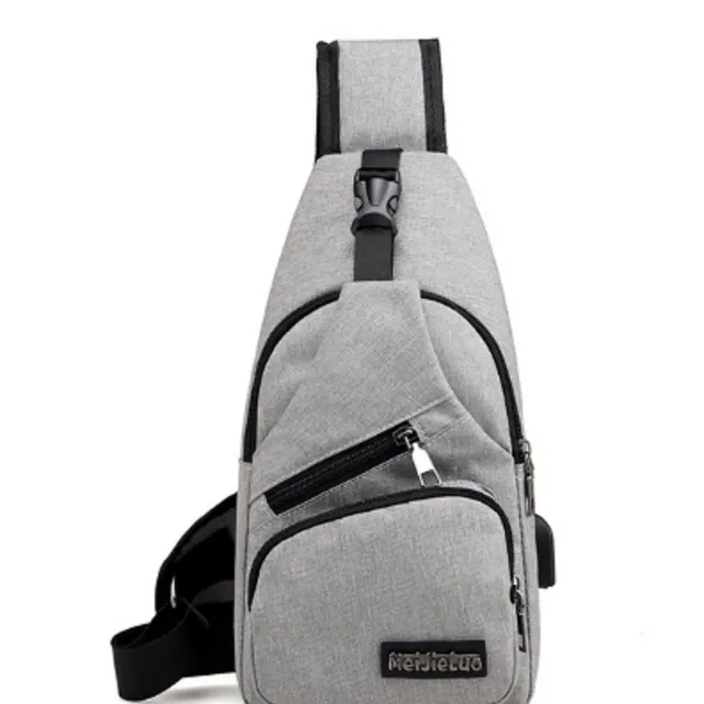 Men's shoulder bag with USB port - 3 colours