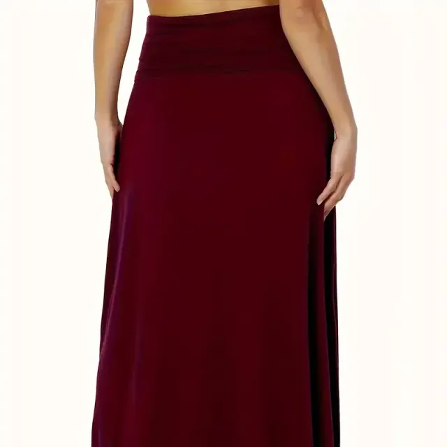 Casual maxi skirt for full-slim - with high waist, simple cut, ideal for spring and summer