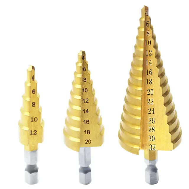 Scale drill 4-12mm 4-20mm 4-32mm HSS steel 4241 with titanium coating