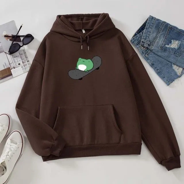 Skateboard sweatshirt with motif frog