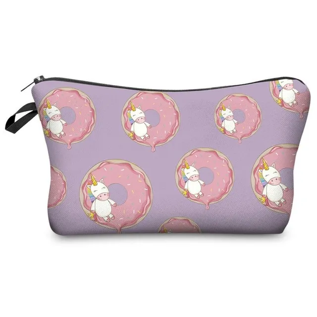 Travel cosmetic bag with cute unicorn