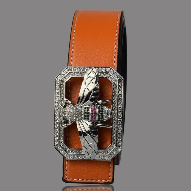 Leather belt with bee 0 cm Wren 1 6