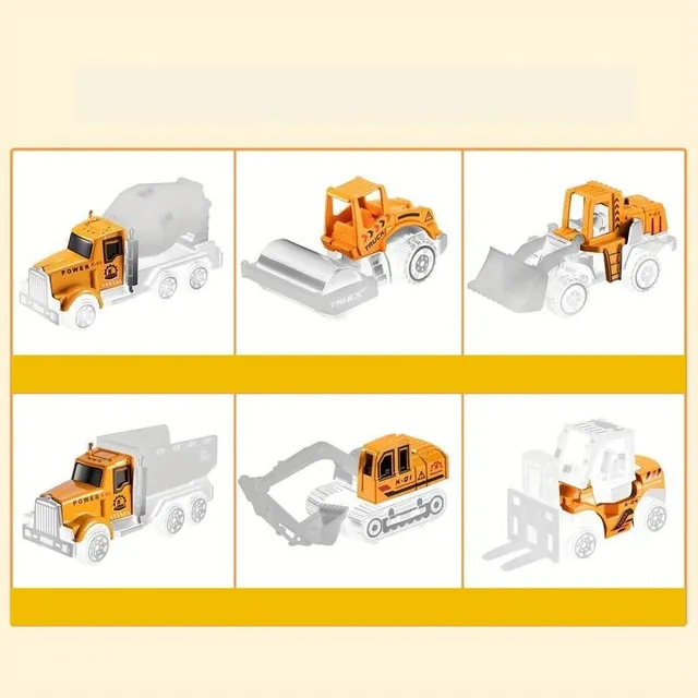 Set de vehicule de construcție - camion cu covor de joc, mașini metalice pentru copii, cadou de Crăciun