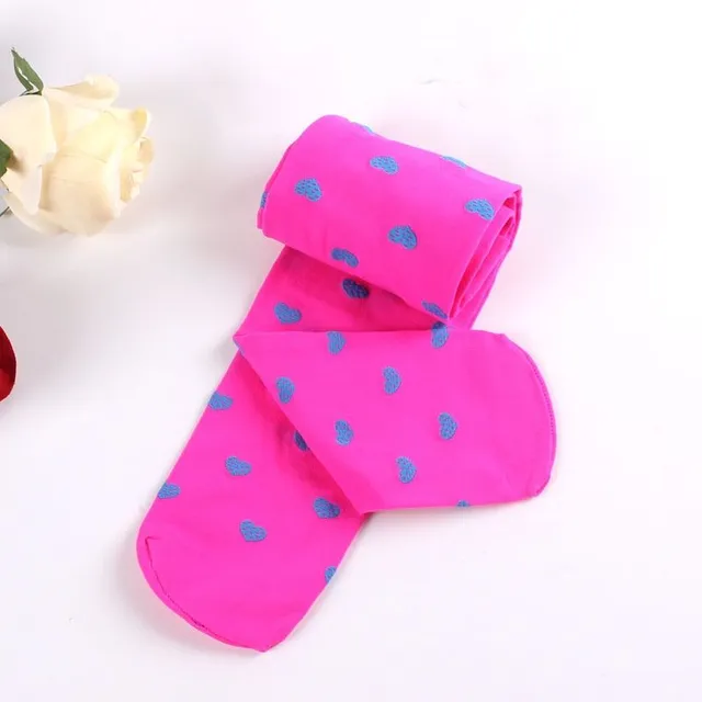 Girl's monochrome stockings decorated with hearts