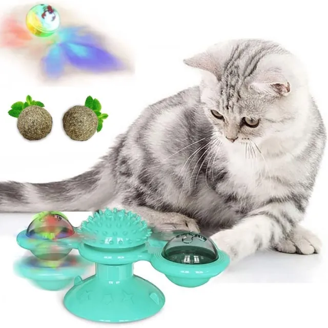 Rotating interactive toy for cats
