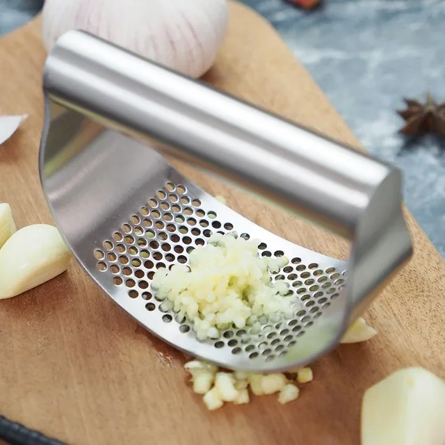 Stainless steel garlic press