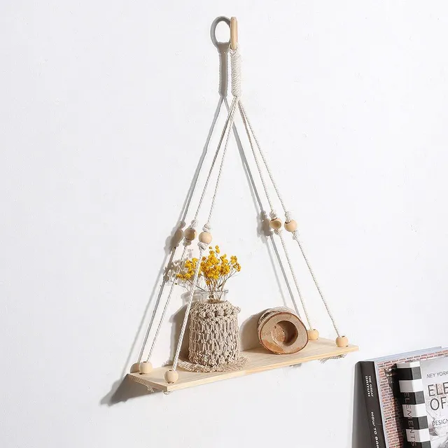 Fashion hanging wooden shelf