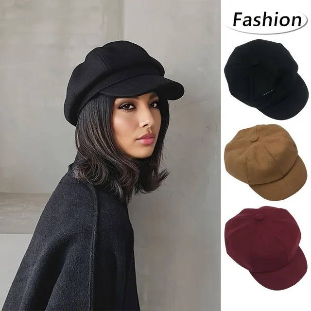 Ladies simple universal beret warm color, comfortable and light autumn and winter travel beret