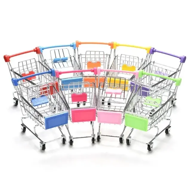 Simulation child shopping trolley for playing and storing toys