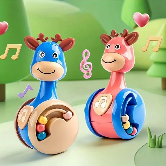 Happy blue giraffe cup with music for babies - ideal for early learning and entertainment