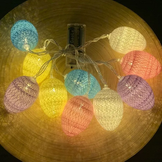 LED dekorační řetěz - Velikonoční vajíčka